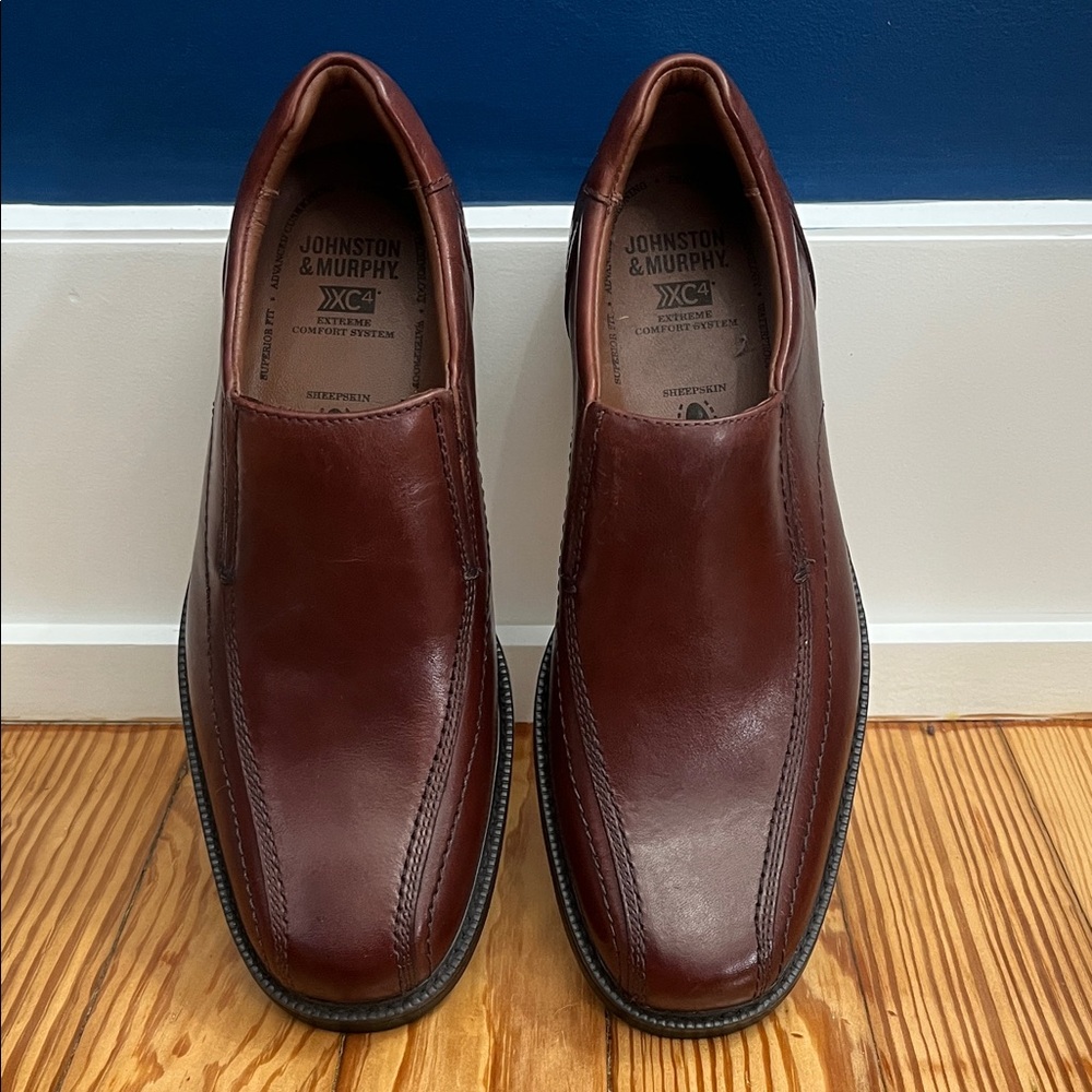 Johnston & Murphy Men's Rich Brown Leather Loafers Size 8.5 M